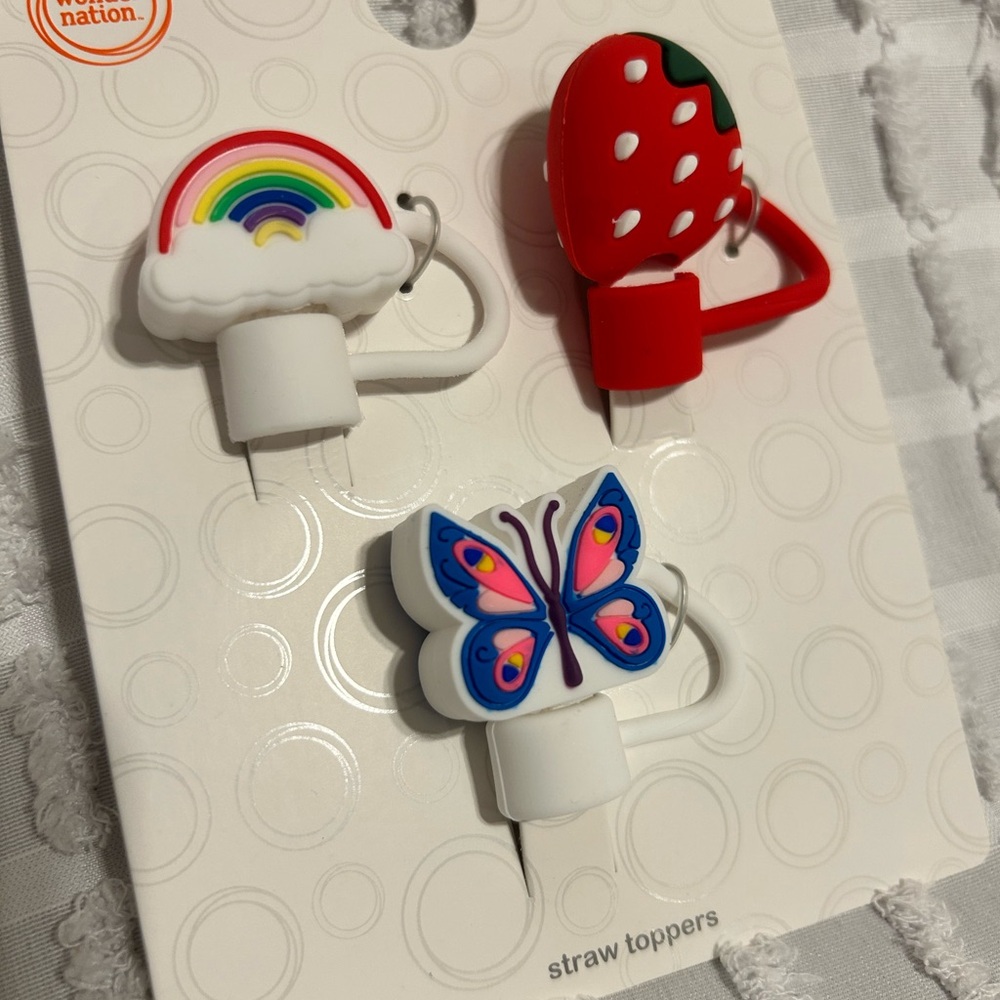 Colorful Decorative Straw Topper Set-NWT - Picture 2 of 5